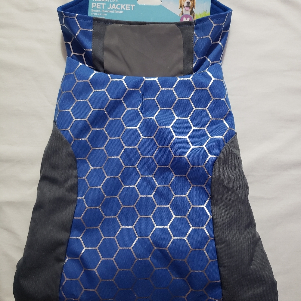 VibrantLife Dog Jacket - Medium, Blue.